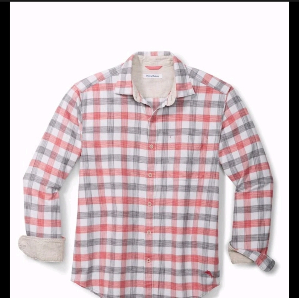 NWT TOMMY BAHAMA Canyon Beach Plaid Button Down Shirt Size L Soft Comfortable - Picture 3 of 7